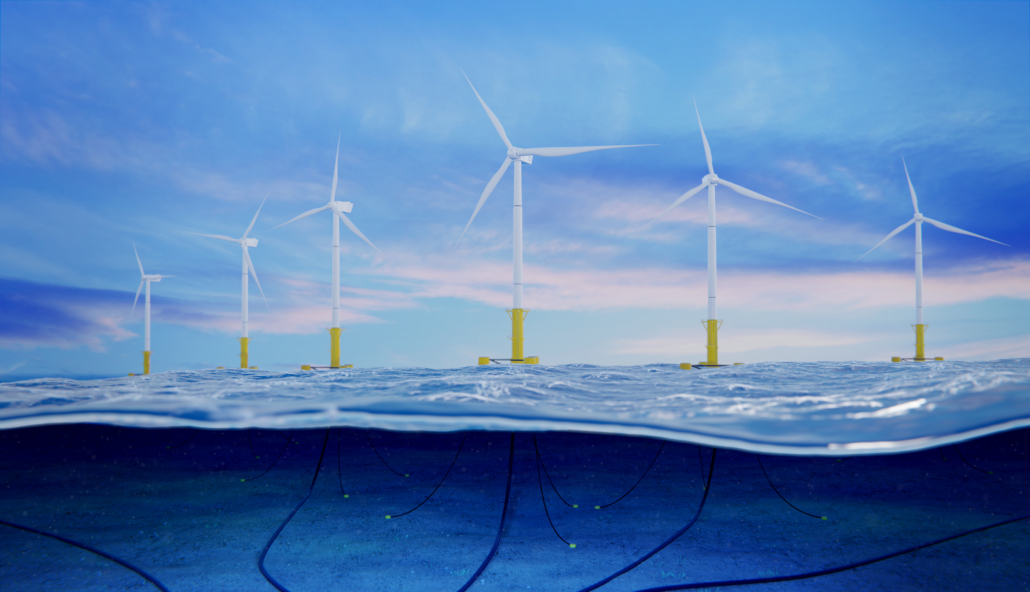 3D rendering off shore wind farm