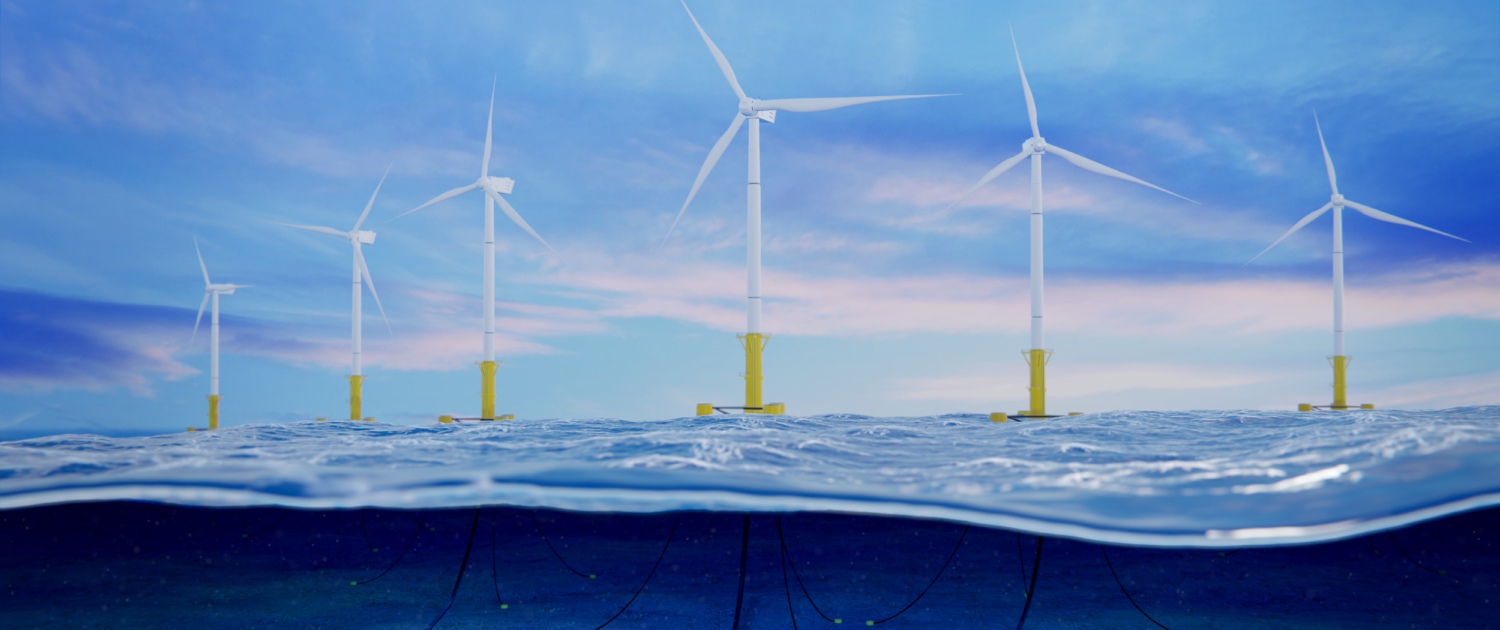 3D rendering off shore wind farm
